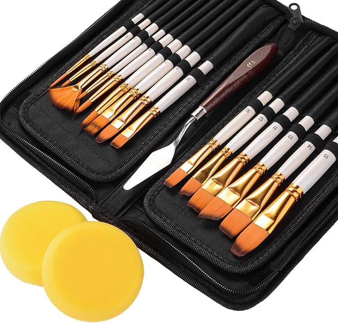 LA CUTE Pinsel Professionelles Malpinsel-Set Für Acryl-, Öl- Und - Foto 4