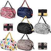 Lemecima 6 PCS Reusable Shopping Bag Foldable Grocery Storage Tote Bag Waterproof Oxford Cloth Portable Duffle