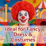 SHATCHI Afro Wig Curly Red Fancy Dress Costume Accessory Unisex view 6