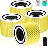 Rlenoiuml 4 Pack 240 HEAP Air Purifier Replacement Filter Compatible with Puroair 240 Air Purifier, 3 in 1 Grade True HEPA 14 with Activated Carbon, 240 H14 Replacement Filter(Yellow)
