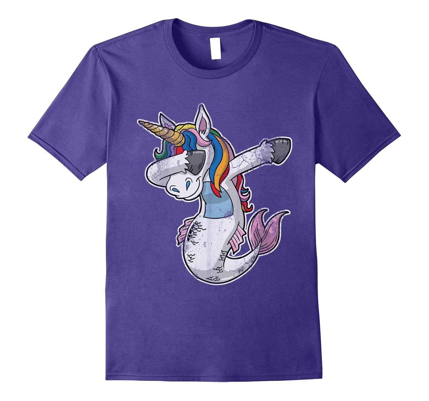 Dabbing Mermaid Unicorn Shirt-Rose