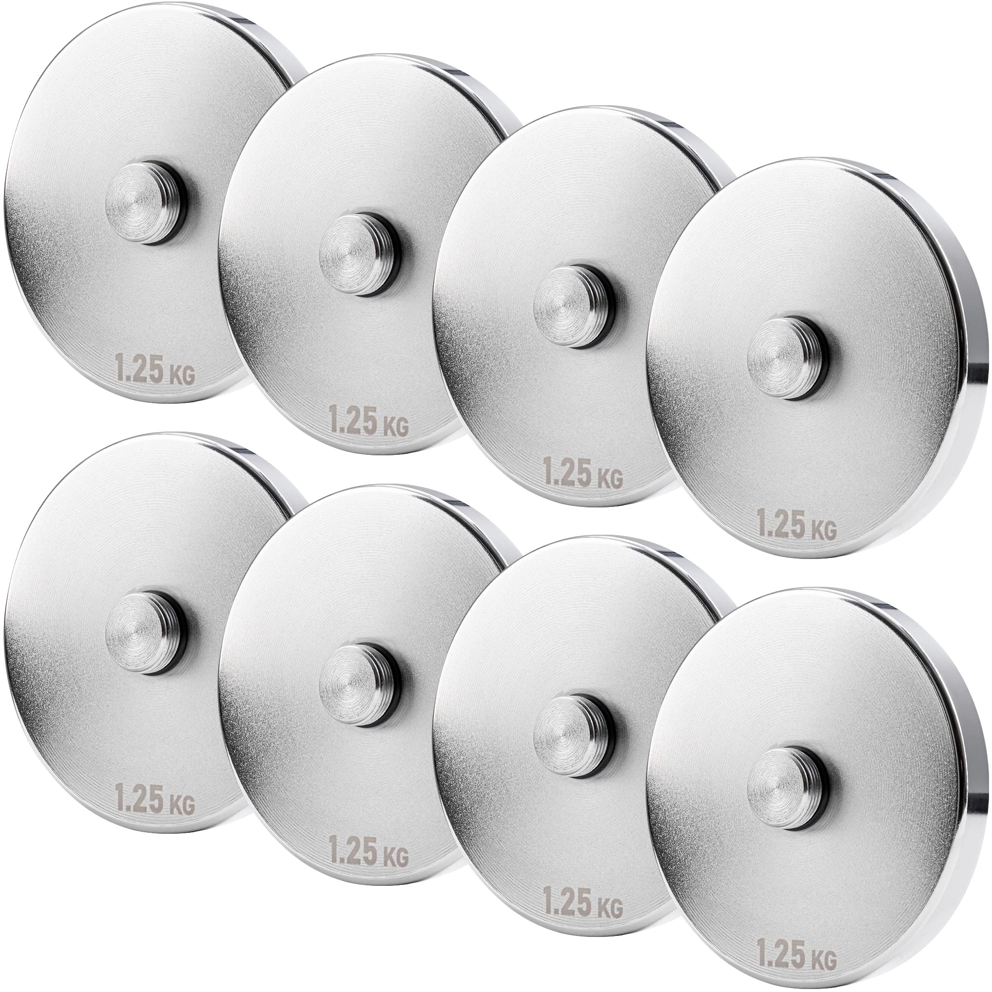 Northdeer Weight Plates for Steel Dumbbells V2.0 - Disc Set 8 Pieces 1.25kg (Silver)