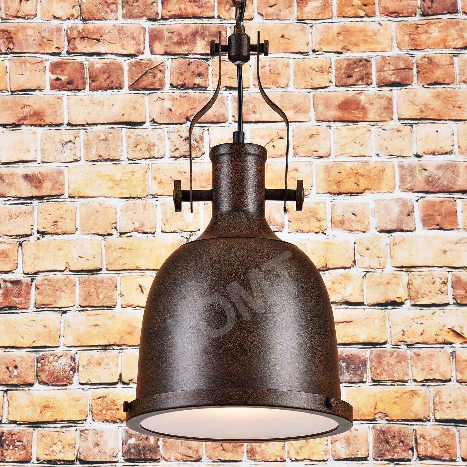 Rustic Farmhouse Bell Shade Ceiling Light, Retro Chandelier with A Metal Hanging Chain, Vintage Pendant Lamp, Lighting and Decoration for Bar Restaurant Coffee Shop and Home Use, Diameter 25cm