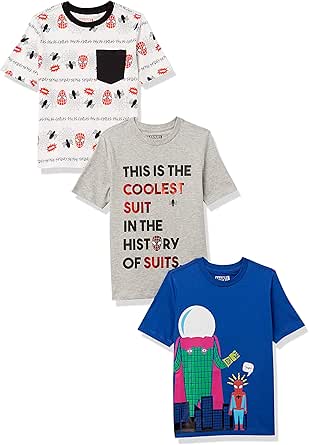 Spotted Zebra Disney | Marvel | Star Wars | Frozen Boys and Toddlers' Short-Sleeve T-Shirts, Multipacks