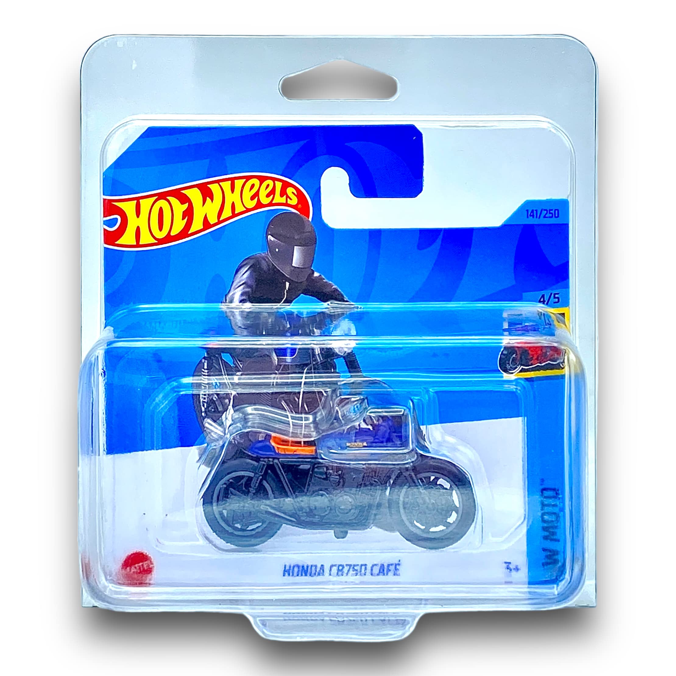 Hot Wheels Honda CB750 Café (Dark Blue and Black) 4/5 HW Moto - 2023-141/250(Short Card) - COMES IN A KLAS CAR KEEPER PROTECTIVE COLLECTORS CASE - HKG49