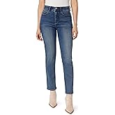 Angels Forever Young Womens Jeanie Lift Mid-Rise Straight Ankle Jeans