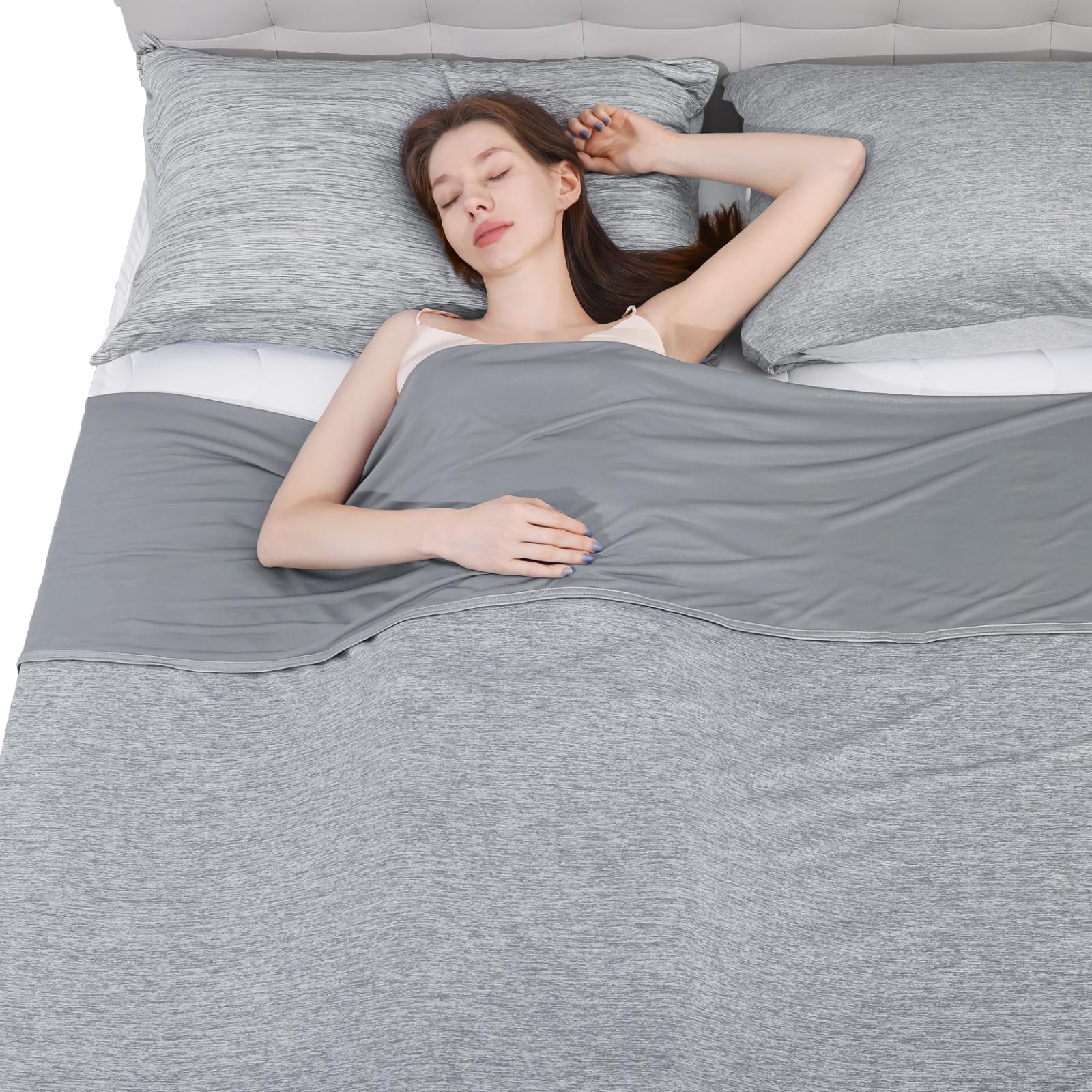 Elegear Cooling Blanket for Summer, Q-Max 0.5 Japanese Arc-Chill 3.0 Cool Fiber Throw for Hot Sleepers, Night Sweats, Adult Kids Sofa Car Travel, Lightweight, Single Bed, 130x170cm, Gray