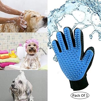 Getko With Device 1 Pcs New Cleaning Brush Magic Glove Pet Dog Cat Massage Hair Removal Grooming Groomer - Multi Color