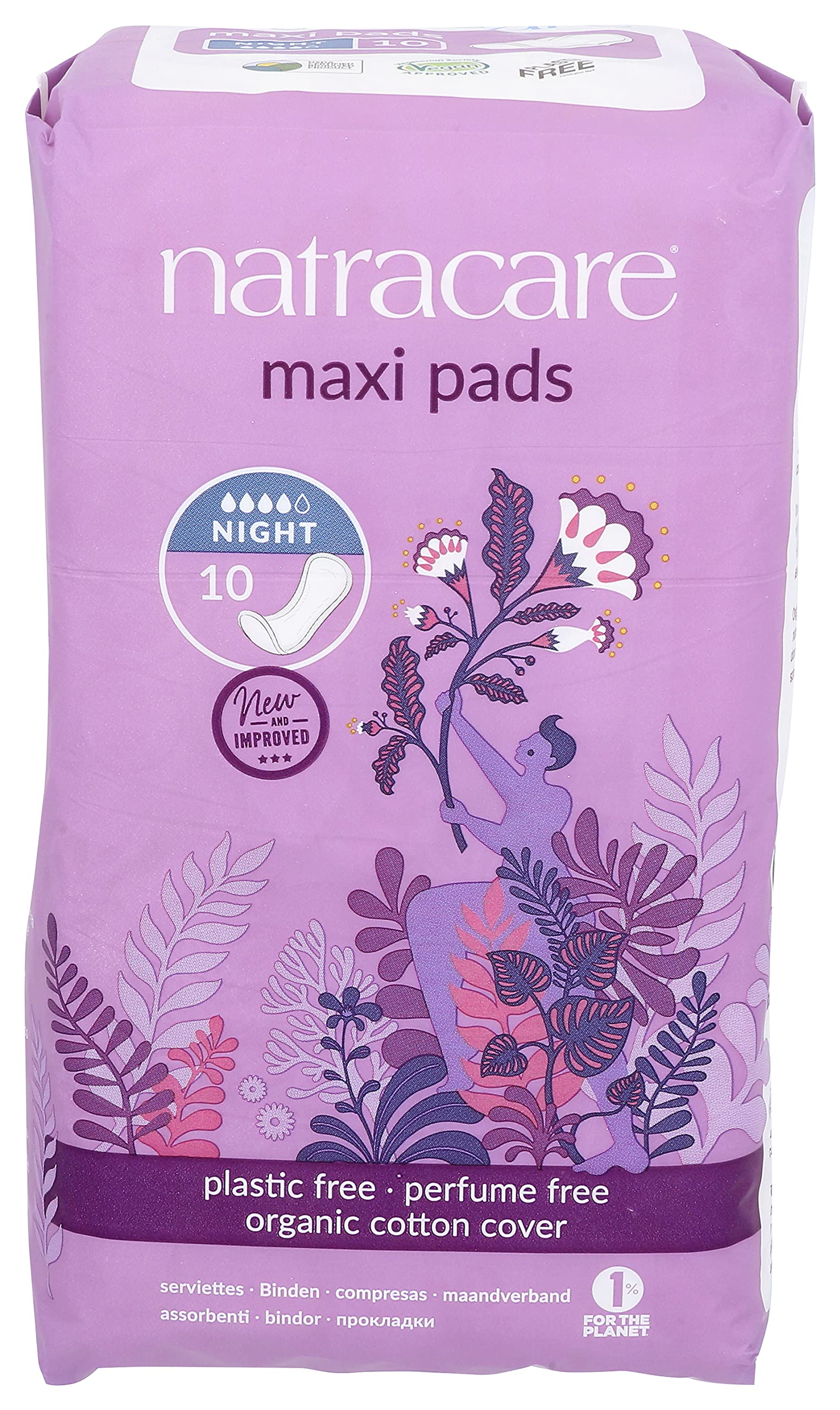 Natracare Natural Maxi Pads Night-time x 10