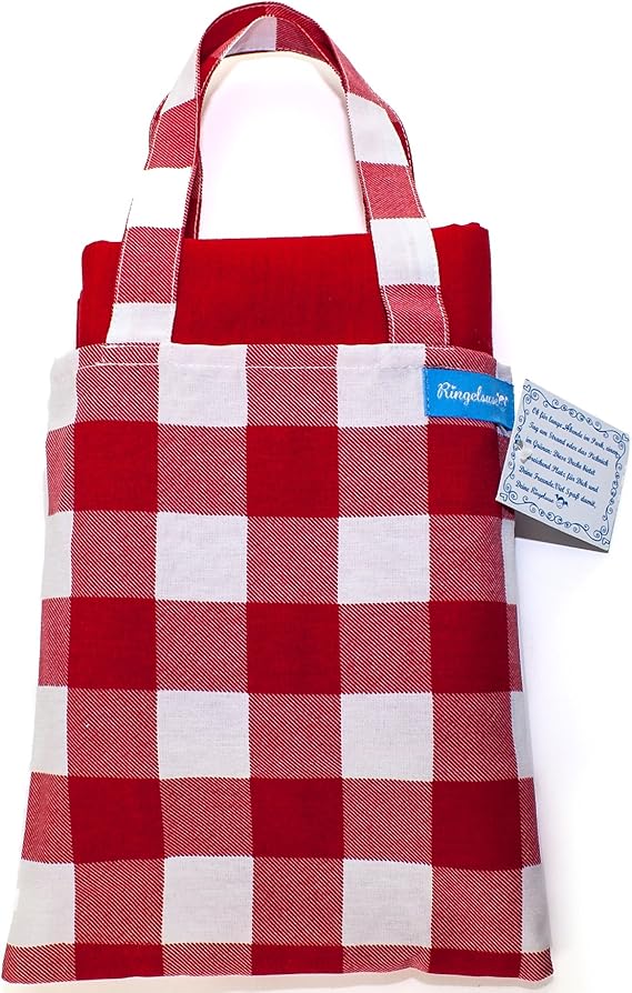 Ringelsuse Plaid retro picnic blanket red white 102 x 132 cm cotton