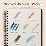 String & Space A4 Sketch Book Hardcover 200gsm 40 Sheets Spiral Bound 21.6x28cm view 2