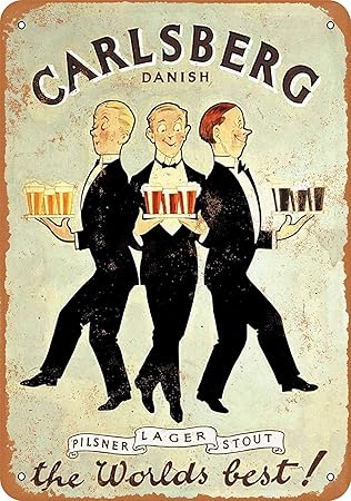 Snowae Poster De Metal De Cerveza Carlsberg 1920 De Aluminio