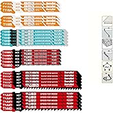 26Pcs T-Shank Jigsaw Blades Set for Wood,Cutting-Assorted 6-21TPI Jig Saw Blades for Wood,Metal & Plastic with Storage Case, Compatible with Bosch,DEWALT,Makita