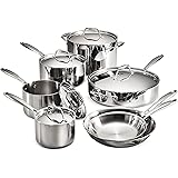 Tramontina 80116/249DS Gourmet Stainless Steel Induction-Ready Tri-Ply Clad 12-Piece Cookware Set, NSF-Certified, Made in Bra