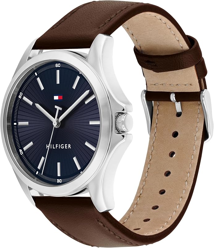 Montre à Mouvement à Quartz Trois Aiguilles pour Homme - Disponible avec Bracelet en Acier Inoxydable ou en Cuir — photo 2 sur 6