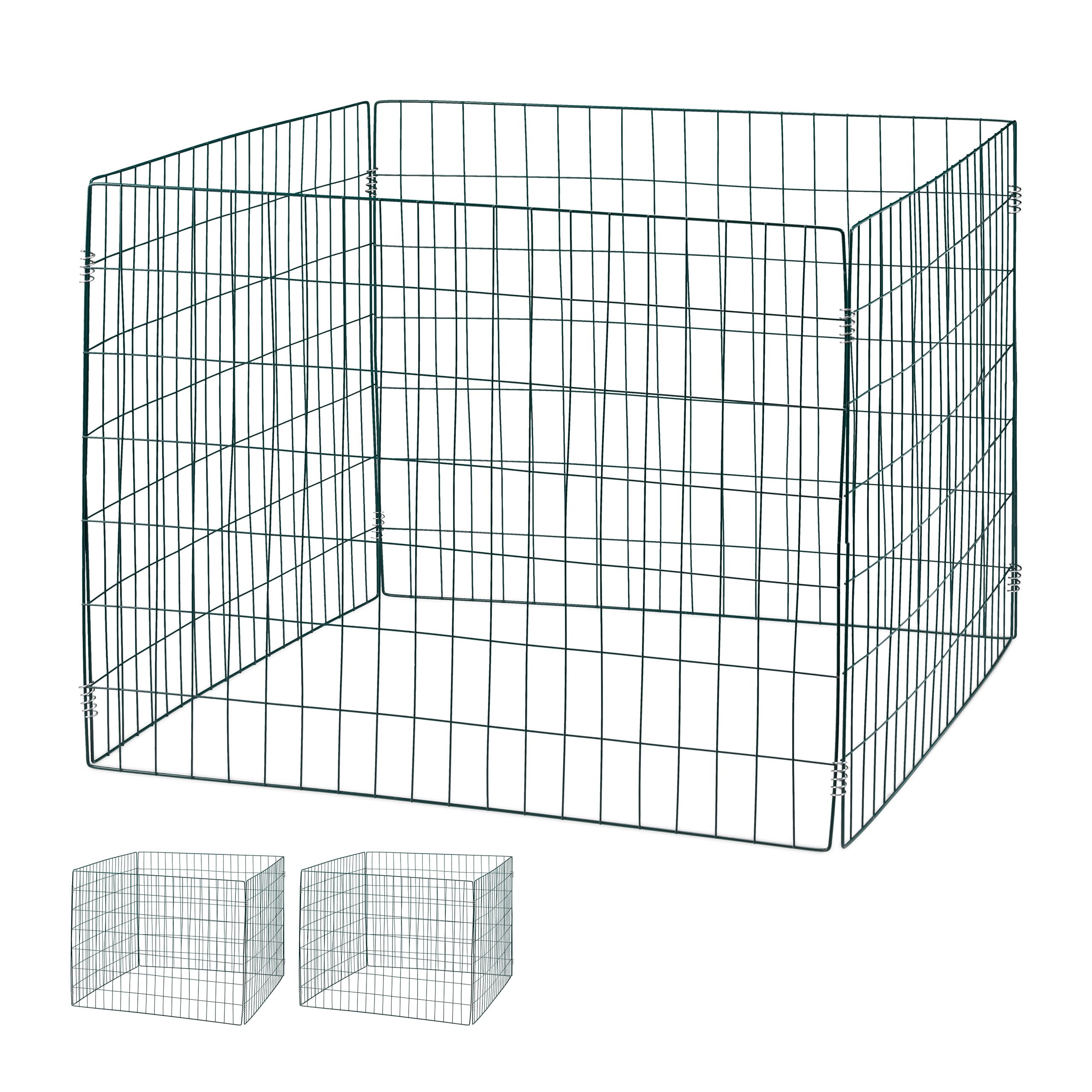 Relaxdays Mesh Compost Bin, Pack of 3, Organic Garden Waste Recycling, Large Leaf Composter, 560 L, Metal, Dark Green