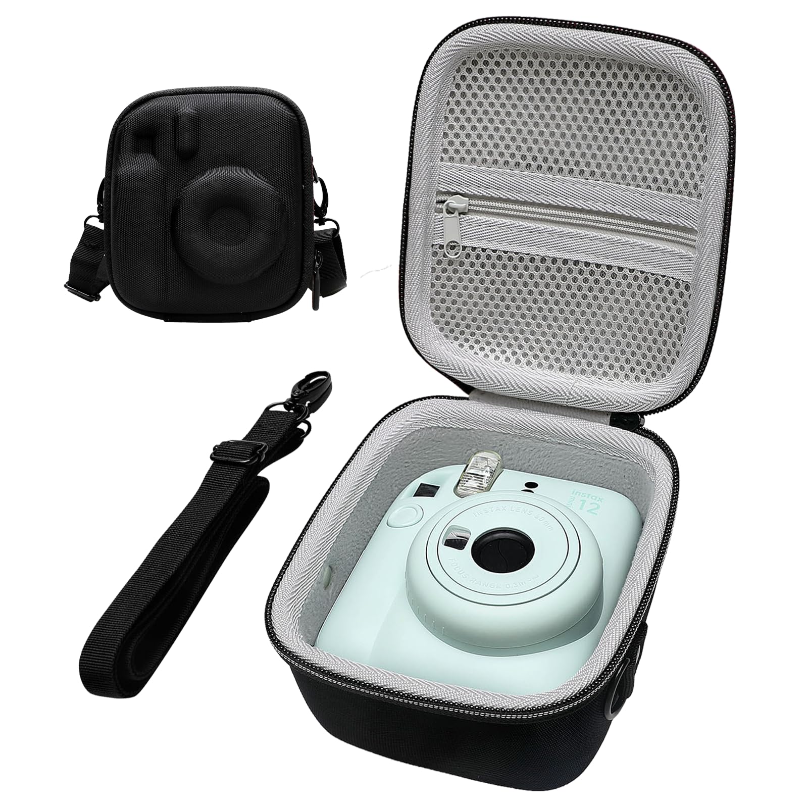 Photo 1 of XANAD Hard Case Compatible with Fujifilm Instax Mini 12/11 / evo / 10/9 / 8/7 / SE and for Fujifilm Instax Mini 99 Instant Camera with Shoulder Strap(Black+Grey)-Inside Dimension:4.3"x5.1"x2.8''