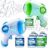 JOYIN 2 Kids Bubble Guns with 4 Bottles Solution, Automatic Bubble Machine Gun with 8 Holes for Kids, Adults, Summer Toys, Ea
