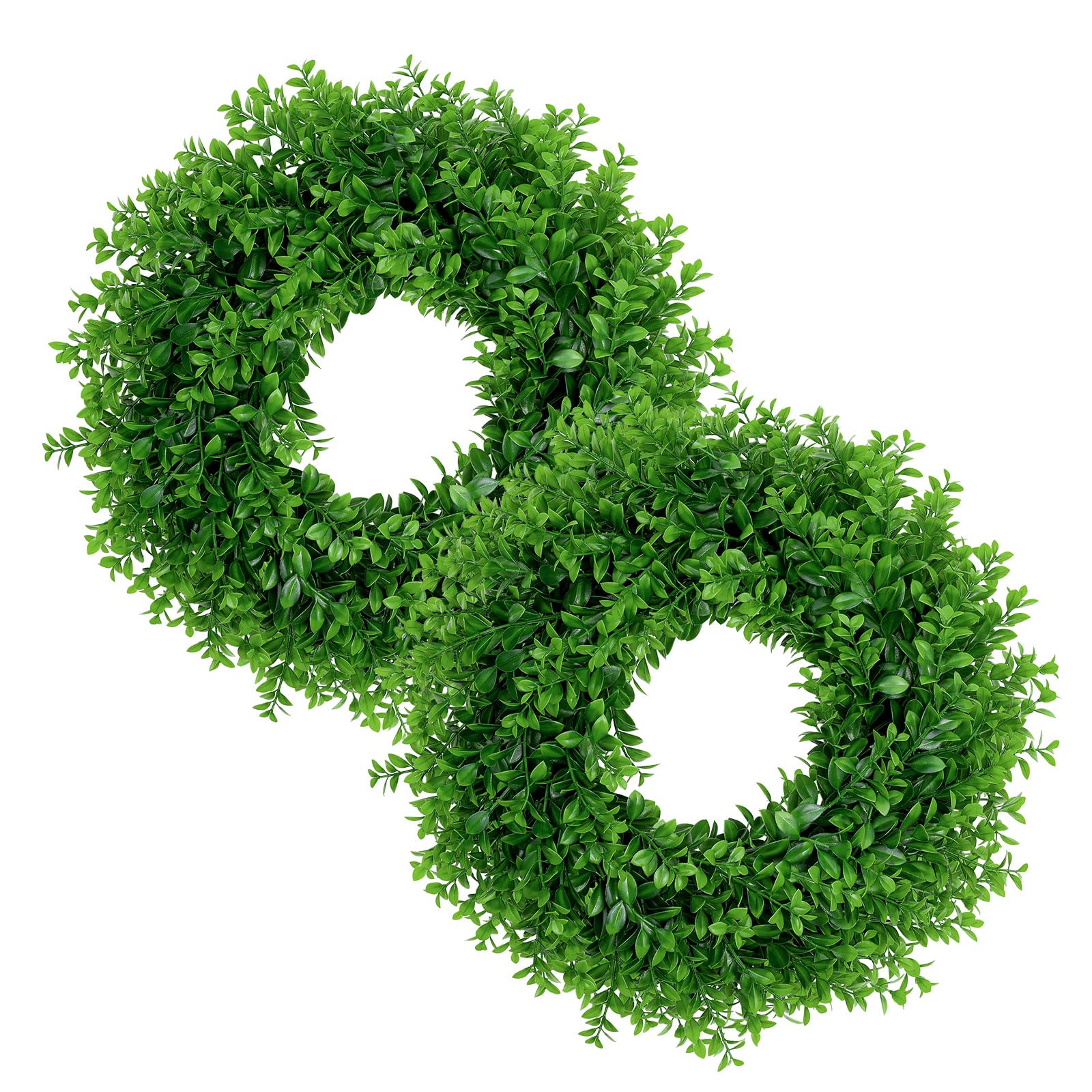 U'Artlines 2Pack 17" Front Door Wreaths Artificial Spring Summer Greenery Hanging Garland for Home Wedding Wall Window Decoration (17'' Boxwood,2)