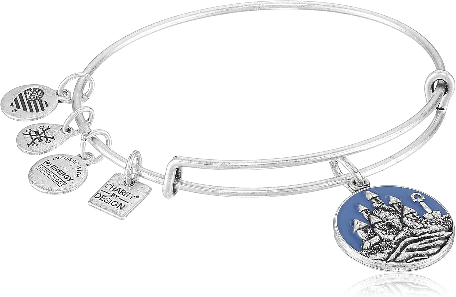 Alex and Ani Sand Castle EWB Rafaelian Silver Bangle Bracelet: Jewelry