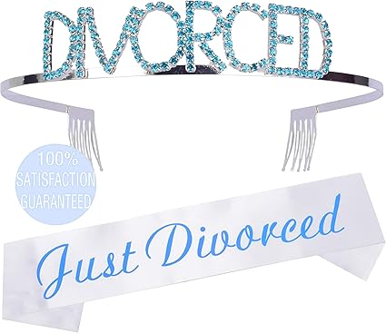 Amazon Com Just Divorced Tiara And Sash Happy Divorce Party