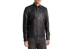 Michael Kors mens Leather Racer Jacket