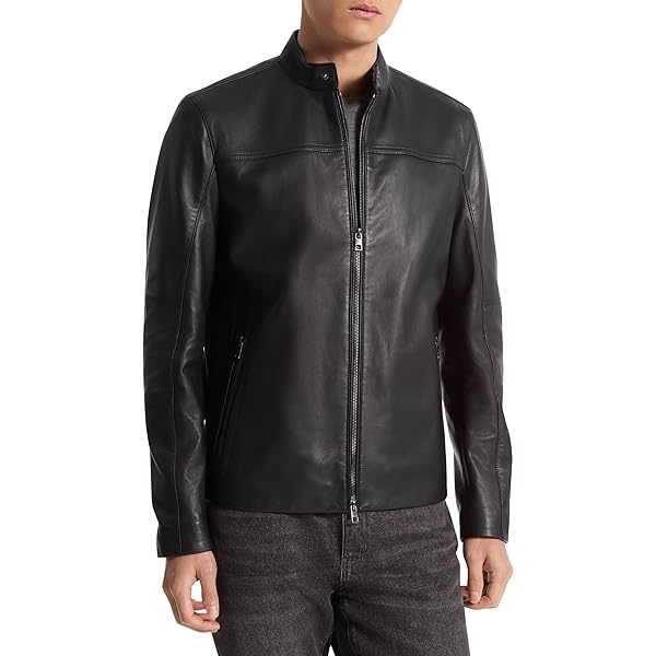 Michael Kors Men's Nylon Racer Jacket, Chambray, M at Amazon