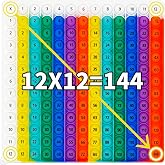 12x12 Multiplication Pop Chart, Interactive Math Sensory Toy for Kids | Poppable Bubble STEM Tool for Classroom &amp; Homeschool Multiplication Practice; Stress Relief Game, CPC Certified for Children