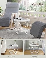 VASAGLE Round Coffee Table Set of 2 Snow White Cloud White LET040W46 view 3
