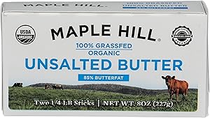 Maple Hill Creamery Organic Grassfed Unsalted Butter, 8 Oz