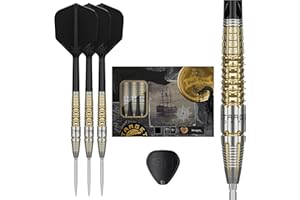 Target Japan Black Brand Warrior Steel Tip Darts with Kflex, 23G/25G | Set of 90% Tungsten Darts - K-Flex Flights and Stems N