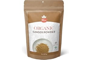 SPICY ORGANIC Organic Ginger Powder 8oz (226g) | Ground Ginger Spice from India | USDA Organic, Non-GMO, Gluten-Free | Great for Cooking, Baking, Smoothies, Teas & DIY Wellness | Resealable Kraft Bag