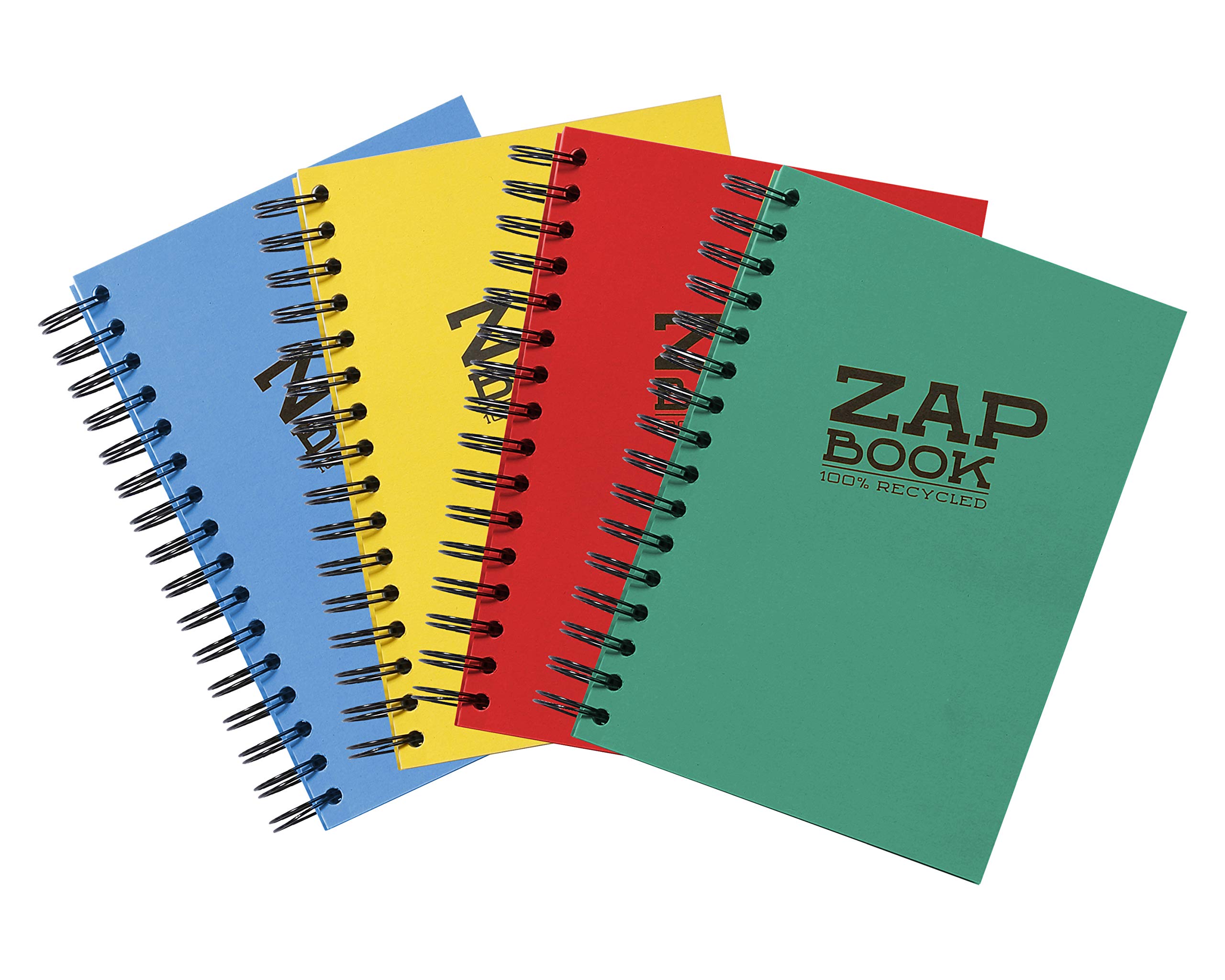 Clairefontaine - Ref 8353C - Recycled Zap Book (160 Pages) - A4 (297 x 210mm) Size, Recycled 80gsm Paper, Acid Free, pH Neutral - Assorted Pastel Colours (Pack of 5) โ image 1