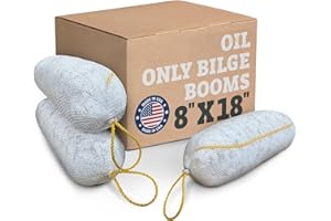 MIN-TECH ENVIRONMENTAL Intermountain Absorbents Oil Absorbent Bilge Boom for Hydraulic Fluid- Bilge Oil Absorber, Hydraulic Oil, Sump Basin, Oil Absorbing, Bilge Oil, Spill Absorbent, Oil Spills, 8"x18" (3 Pack)