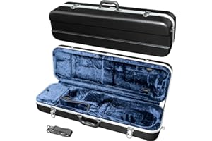MI&VI NS-5150 ABS Hard Violin Case 4/4 (Full Size) with Adjustable Straps | Velvet Plush Cushion | Hardshell Case for 4/4 Sized Violins (Blue)