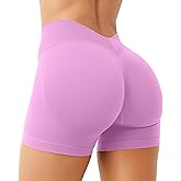Unthewe Womens Seamless Workout Shorts Scrunch Butt Lifting High Waist V Back Gym Biker Shorts