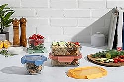 Ello Color Lock 8PC Mixed Glass Food Storage