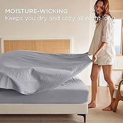 Bedsure Linen Sheets - Twin Size Sheets, Blend from