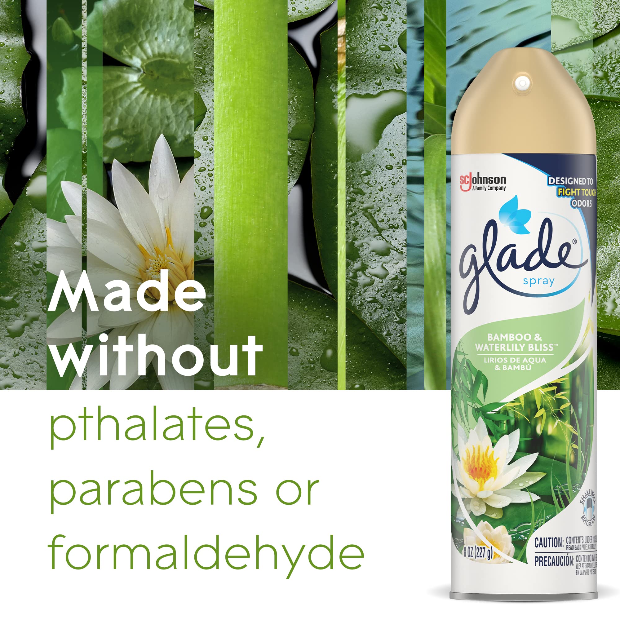 Glade Air Freshener, Room Spray, Bamboo & Waterlily Bliss, 8 Oz on