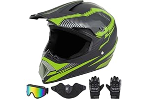 CARTMAN Adult Full Face Motorcycle Helmet, DOT Approved Dirt Bike Helmet, Matte Black and Red for Offroad, ATV, and Motocross