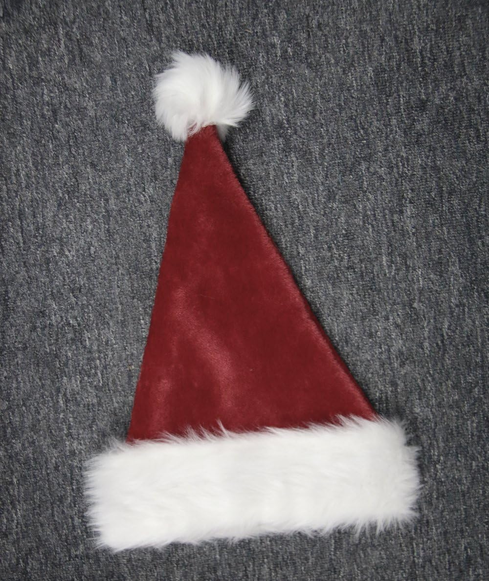 B-Land Unisex-Adult's Santa Hat, Velvet Christmas Hat With Plush Trim &and Comfort Liner: Kitchen & Dining