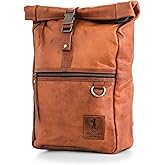 BERLINER BAGS Vintage Genuine Leather Backpack Utrecht M, Laptop Backpack, Travel Backpack for Women and Men - Brown