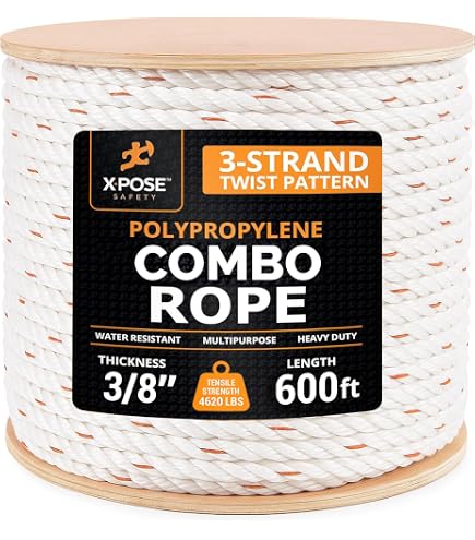 ATERET 3-strängiges Nylon Plus Seil – Wetterfestes Allround-Seil Für Outdoor & DIY, 3/8 X 72 Zoll