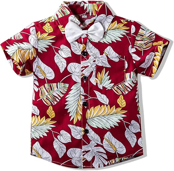 Baby Boys Casual Hawaiian Shirts Cotton Print Button Down Short Sleeve Shirt for Holiday Buy