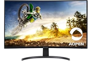 AOPEN 32HC5QR Sbiipx 31.5” Full HD (1920 x 1080) 1500R Curved Gaming Monitor | AMD FreeSync Premium Technology | 165Hz Refresh Rate | 1ms T.V.R | VESA Mountable | Tilt Adjustable | Display Port & HDMI