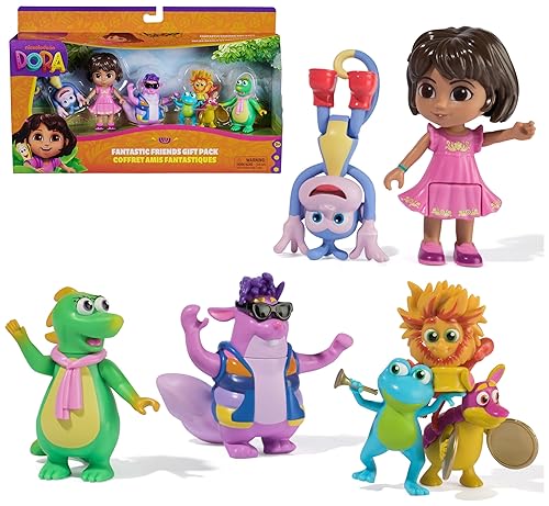 Dora, Fantastic Friends Gift Pack with Dora, Boots, Tico, Isa, and the Fiesta Trio, Toy Figures, Kids Toys for Girls and Boys Ages 3 and Up