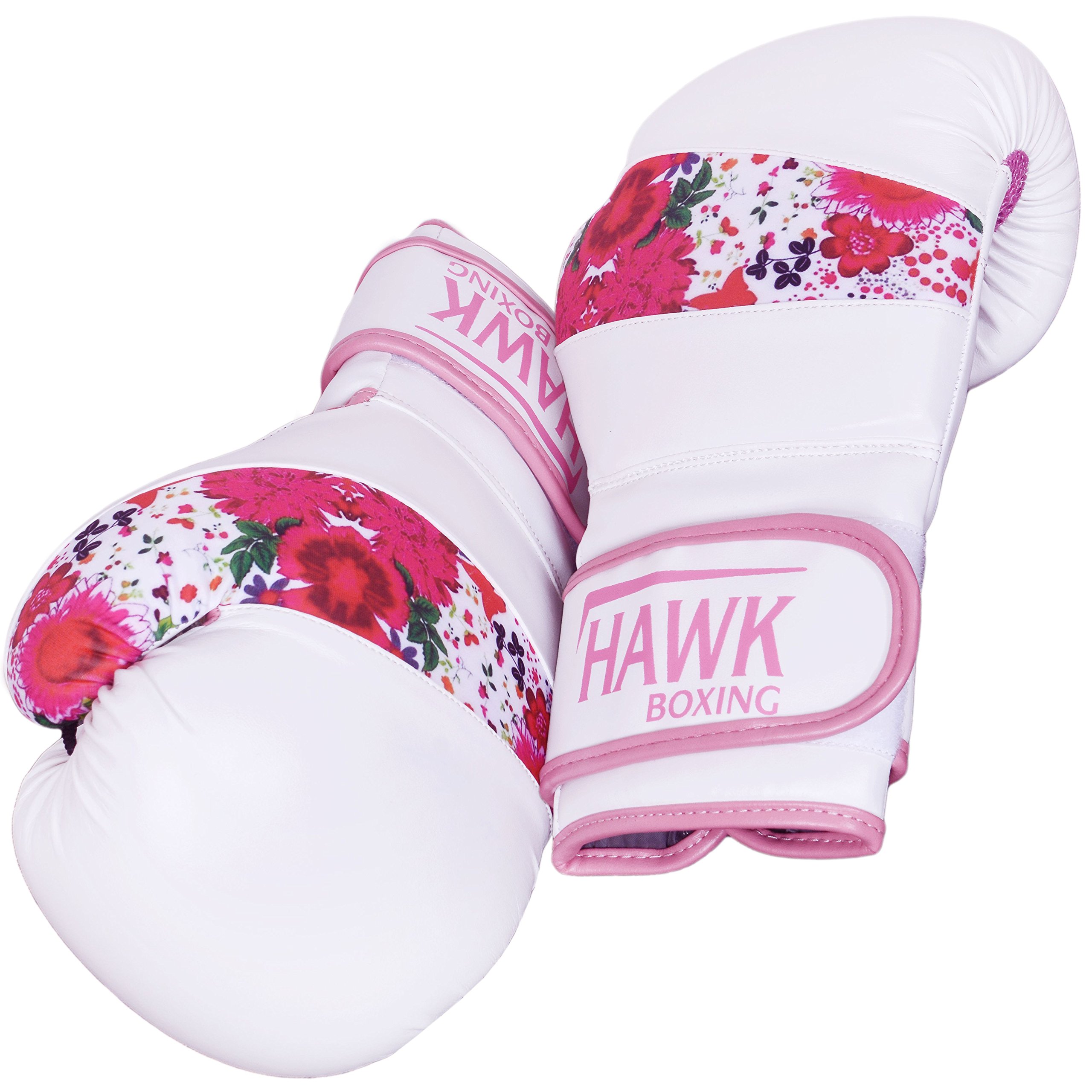 Hawk Pink Boxing Gloves Ladies Women's Flowers Girls Leather Training