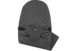 iGRATENS Fabric Seat for Bouncer - Baby Bjorn Bouncer Cover Compatible with Balance Soft & Bliss Model, 100% Cotton, Skin -Friendly, Machine Washable, Black