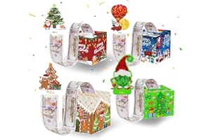4Pcs Christmas Money Box, Christmas Money Gift Box Pull Surprise, Xmas Money Box for Cash Kids/Adult Presents, Money Cake Pul