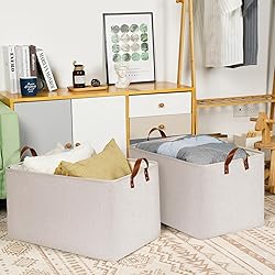 DULLEMELO Beige Storage Baskets for Organizing, Set
